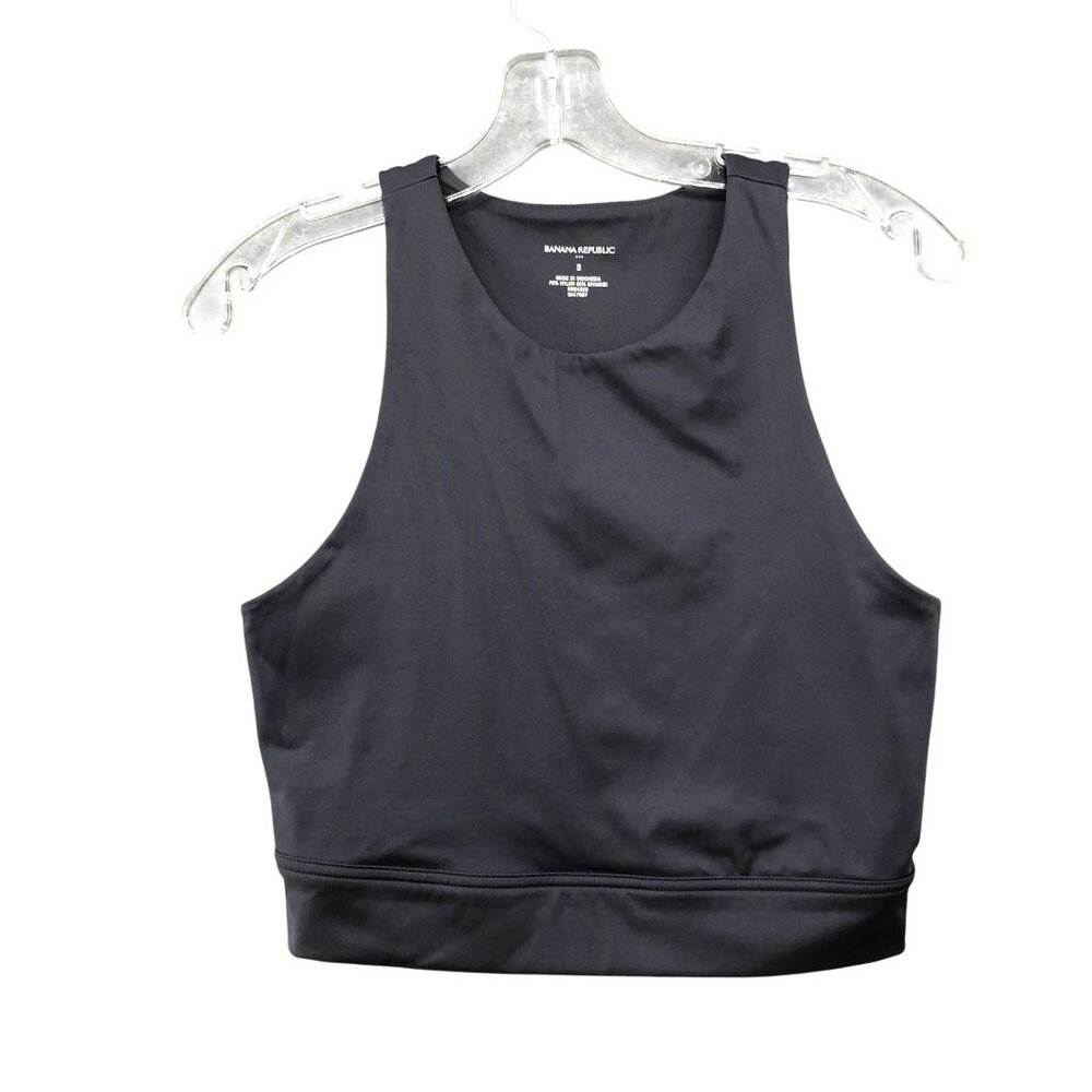 Banana Republic Active Sleeveless Crop Top Womens S Gray Tank Yoga Gym Crewneck
